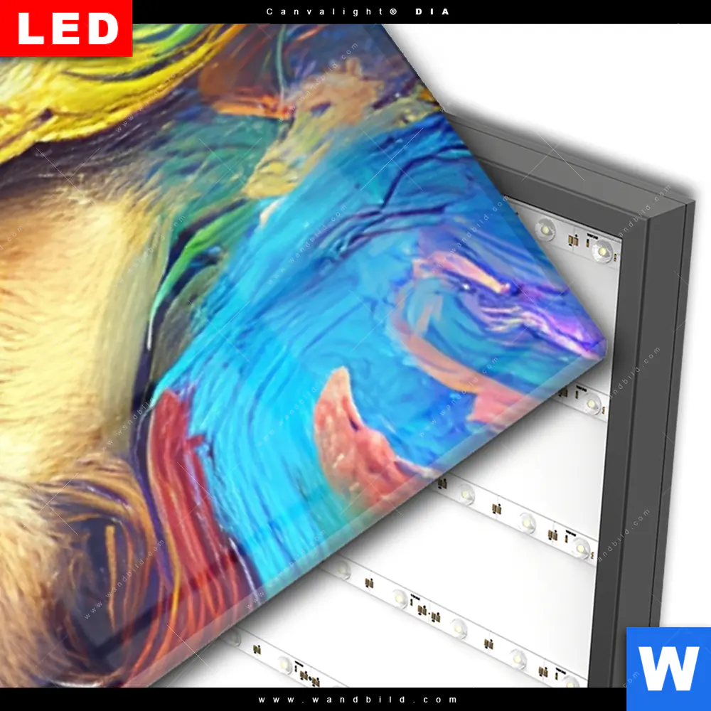 Wechselmotiv Acrylglas Canvalight® DIA | Abstrakter Löwenkopf | Schmal - Image 3
