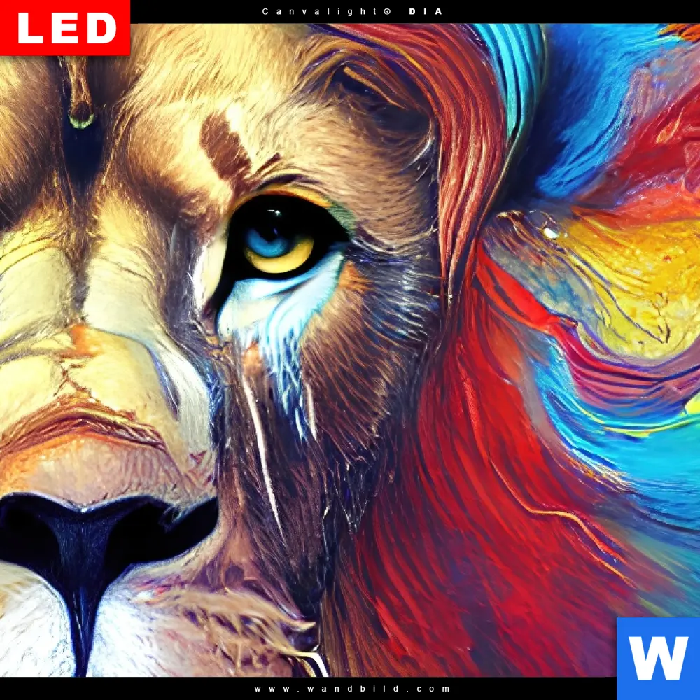 Wechselmotiv Acrylglas Canvalight® DIA | Abstrakter Löwenkopf | Schmal - Image 4