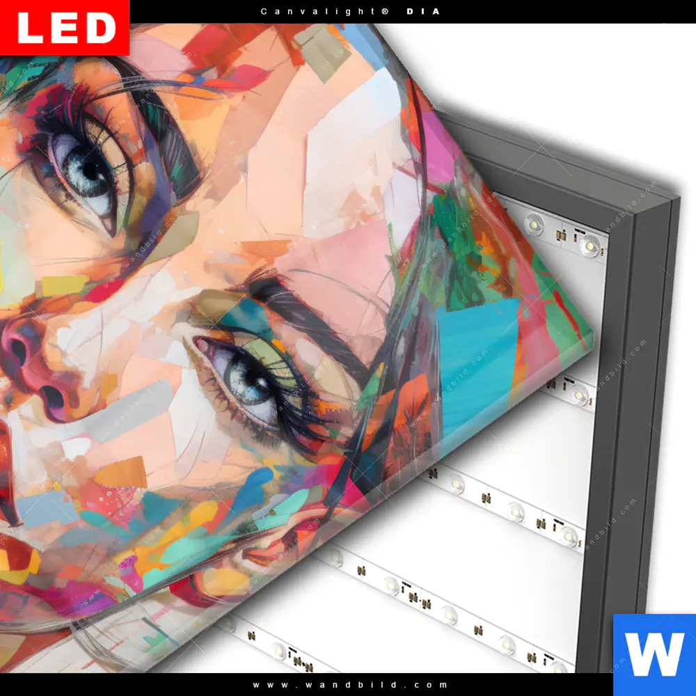 Wechselmotiv Acrylglas Canvalight® DIA | Abstraktes Frauenporträt Aurora | Hochformat - Image 3