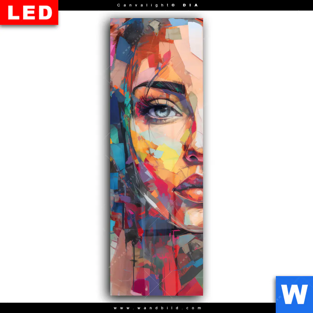Wechselmotiv Acrylglas Canvalight® DIA | Abstraktes Frauenporträt Aurora | Schmal - Image 2