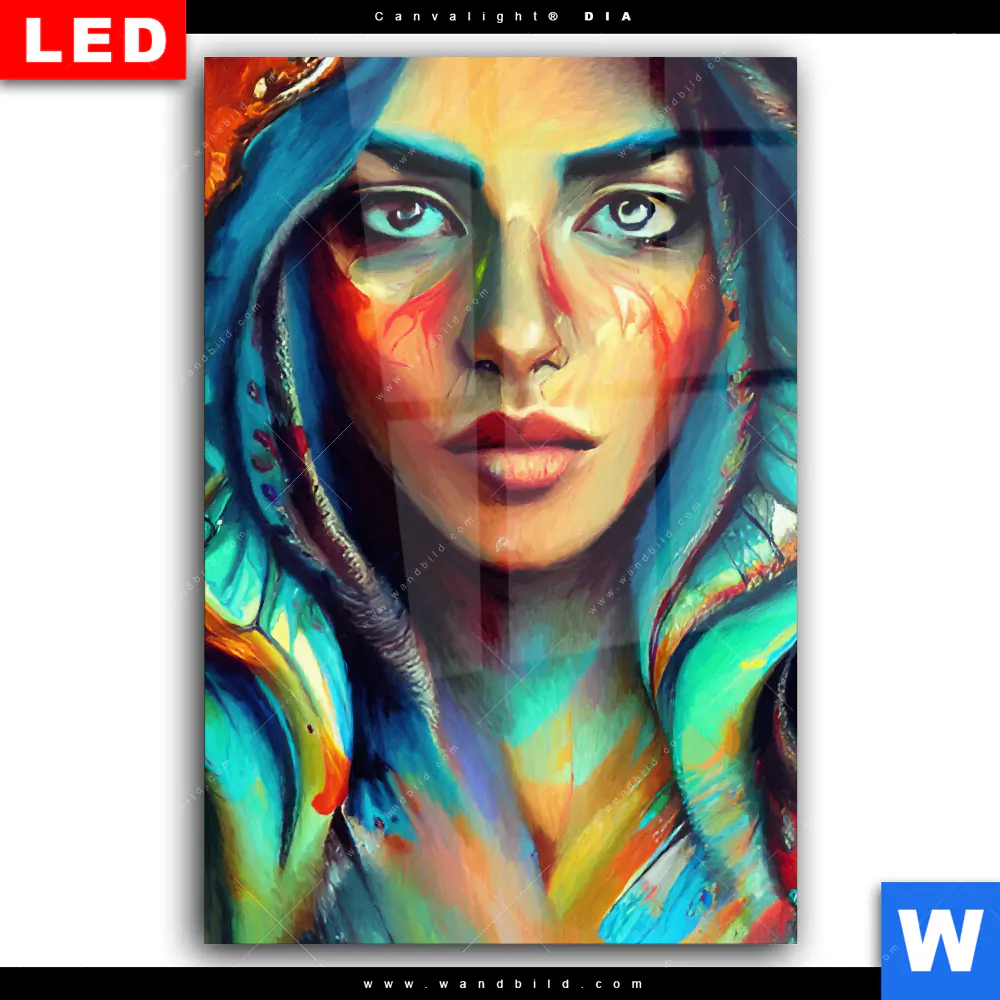Wechselmotiv Acrylglas Canvalight® DIA | Abstraktes Frauenporträt Hydra | Hochformat - Image 2