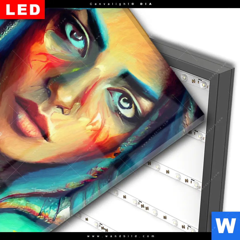 Wechselmotiv Acrylglas Canvalight® DIA | Abstraktes Frauenporträt Hydra | Hochformat - Image 3