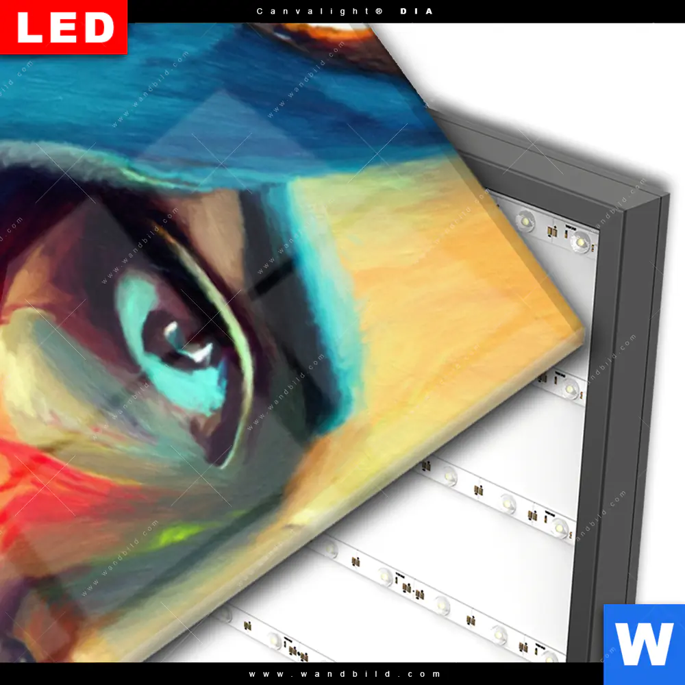 Wechselmotiv Acrylglas Canvalight® DIA | Abstraktes Frauenporträt Hydra | Schmal - Image 3