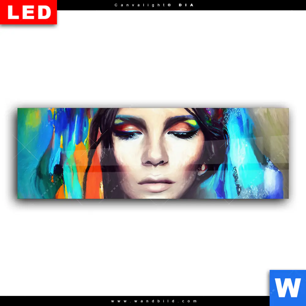 Wechselmotiv Acrylglas Canvalight® DIA | Abstraktes Frauenporträt Scarlett | Panorama - Image 2