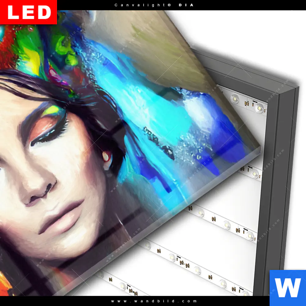 Wechselmotiv Acrylglas Canvalight® DIA | Abstraktes Frauenporträt Scarlett | Querformat - Image 3