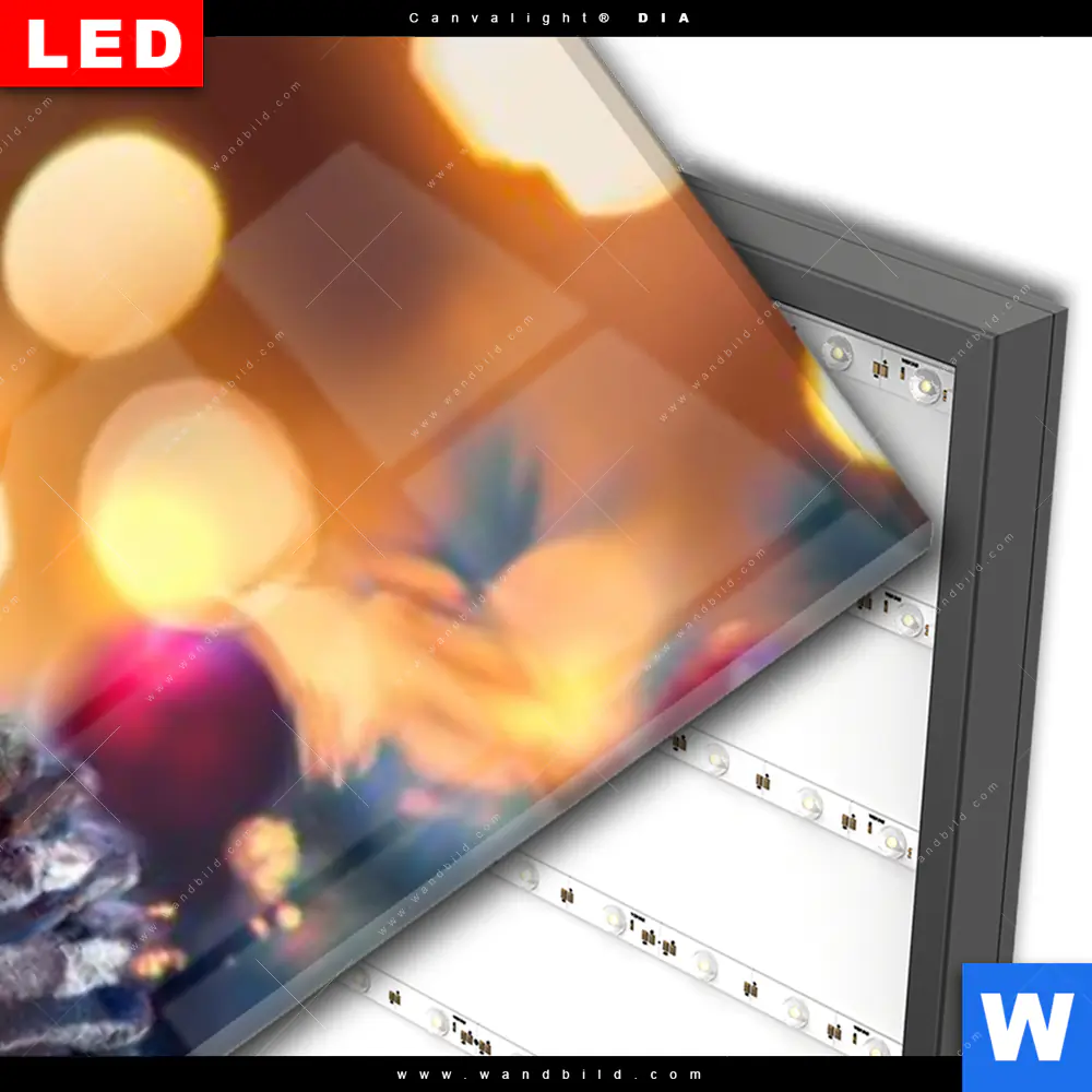 Wechselmotiv Acrylglas Canvalight® DIA | Adventskerze mit Weihnachtsschmuck | Schmal - Image 3