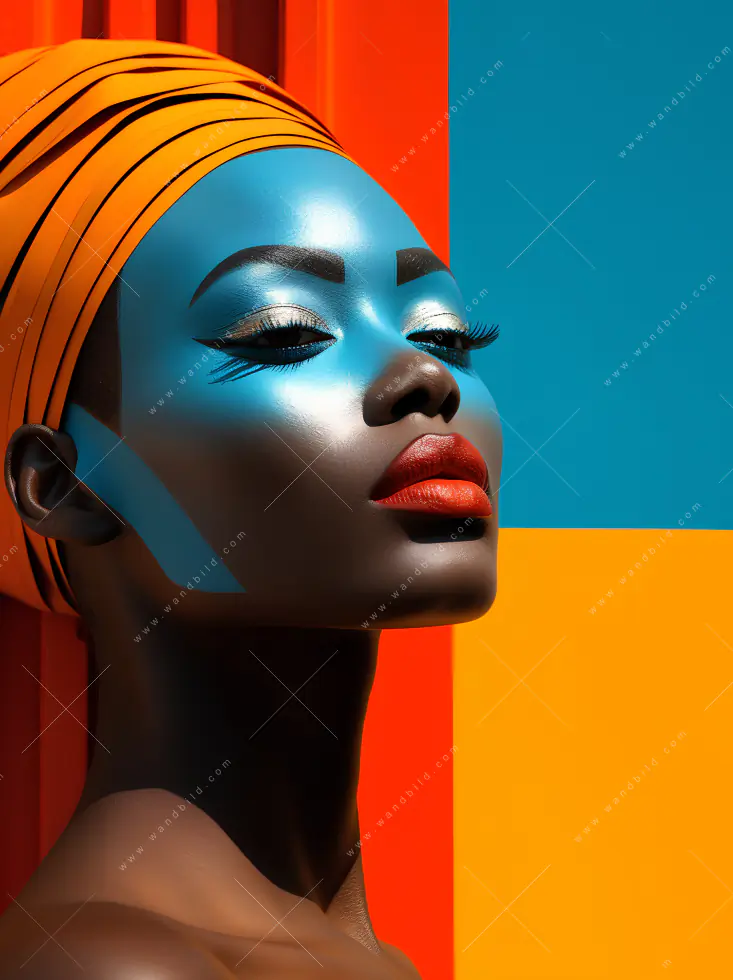 Wechselmotiv Acrylglas Canvalight® DIA | Afrikanische Frau mit Turban | Hochformat - Image 5