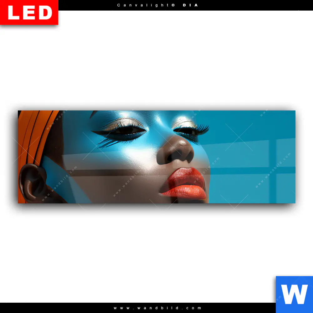 Wechselmotiv Acrylglas Canvalight® DIA | Afrikanische Frau mit Turban | Panorama - Image 2