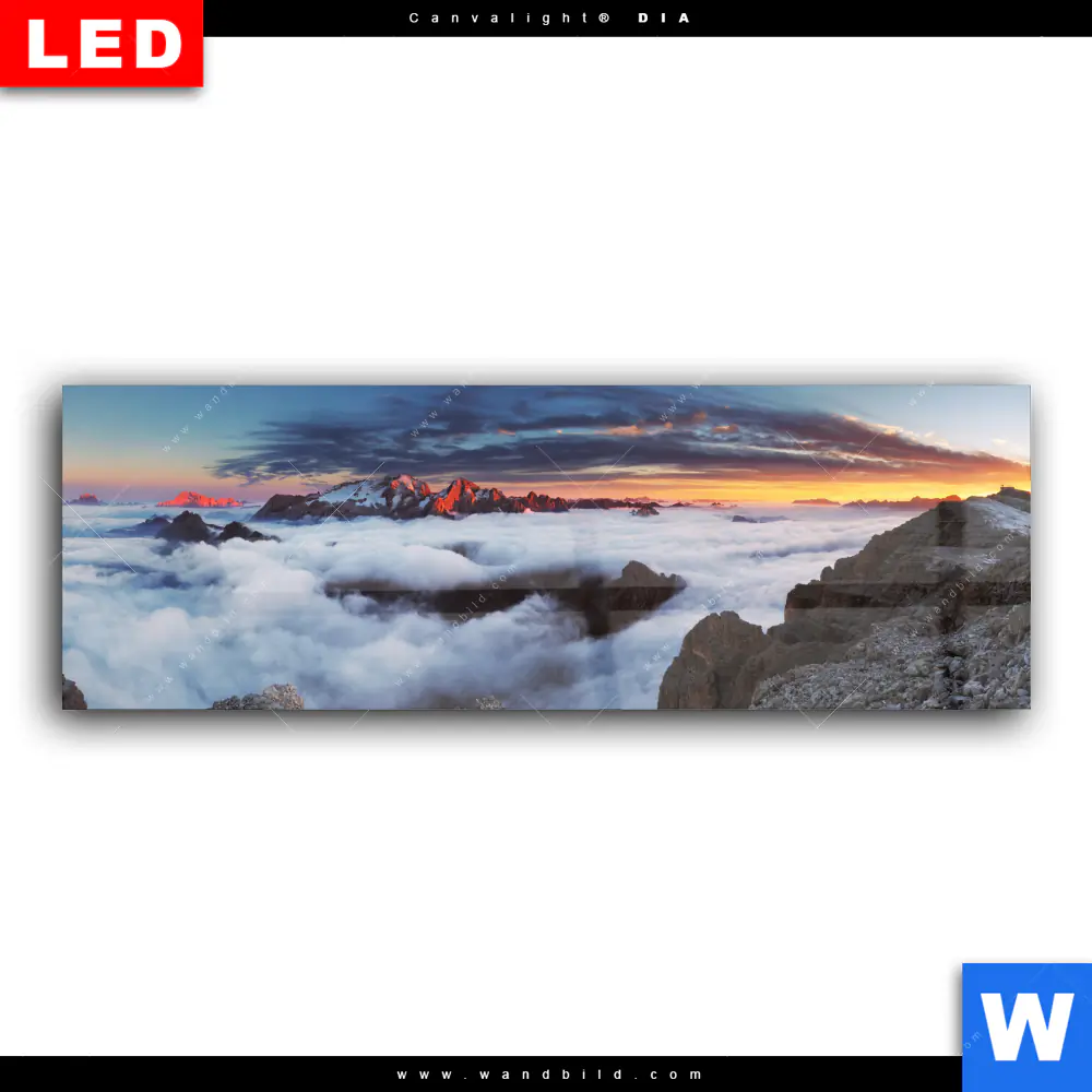 Wechselmotiv Acrylglas Canvalight® DIA | Alpen im Nebel | Panorama - Image 2