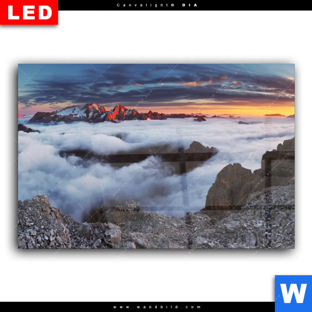 Wechselmotiv Acrylglas Canvalight® DIA | Alpen im Nebel | Querformat - Image 2