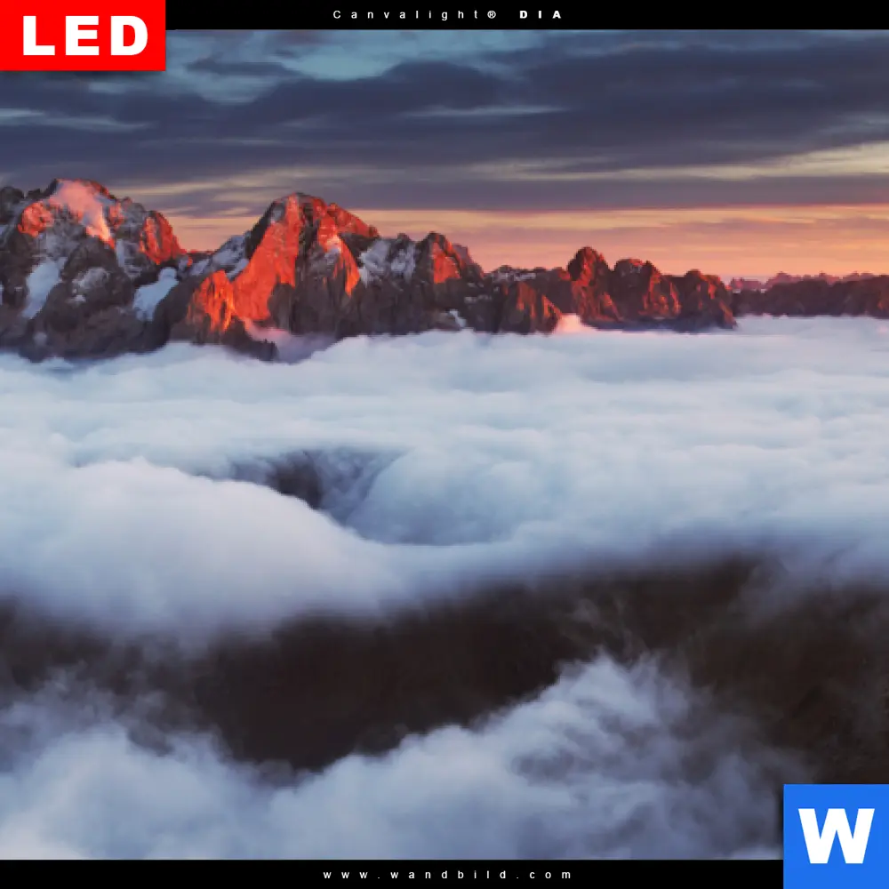 Wechselmotiv Acrylglas Canvalight® DIA | Alpen im Nebel | Schmal - Image 4