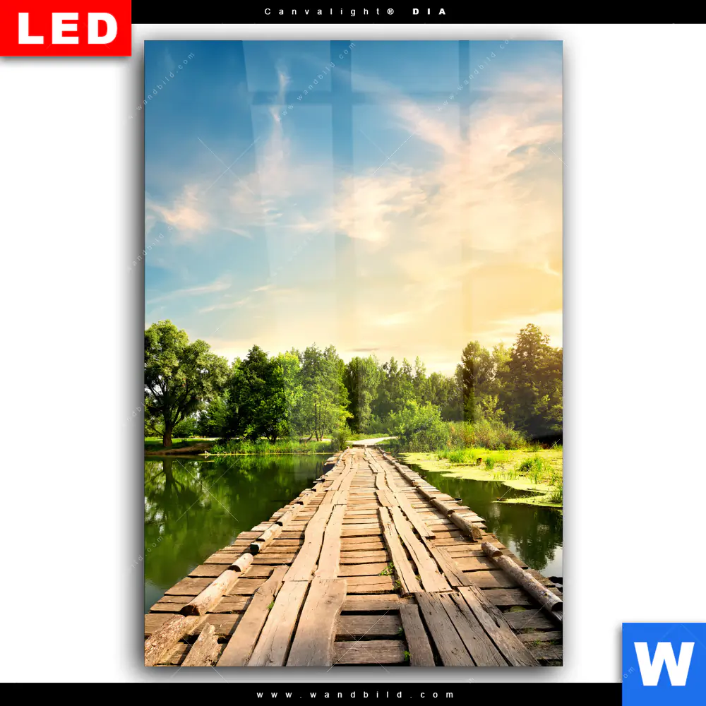 Wechselmotiv Acrylglas Canvalight® DIA | Alte Brücke am Fluss | Hochformat - Image 2