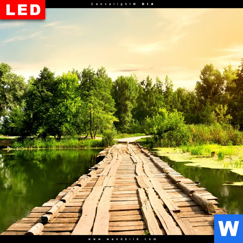 Wechselmotiv Acrylglas Canvalight® DIA | Alte Brücke am Fluss | Schmal - Image 4