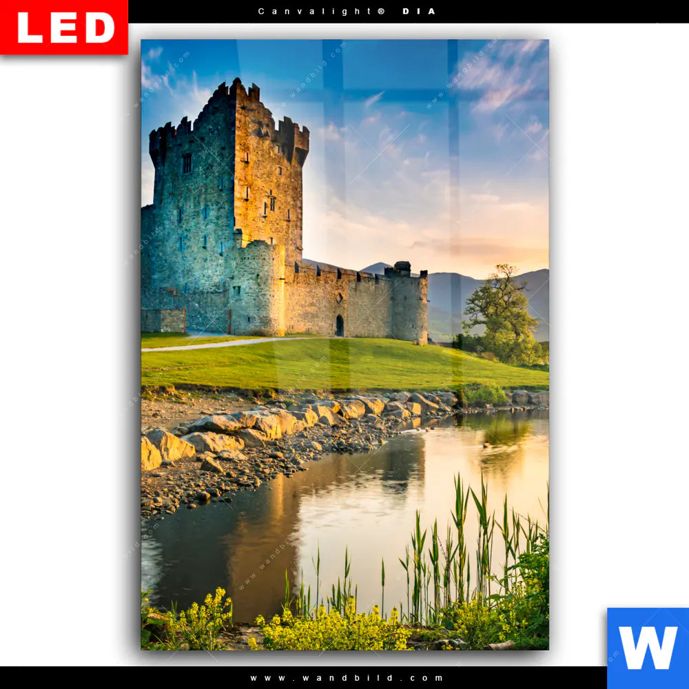 Wechselmotiv Acrylglas Canvalight® DIA | Alte Burg mit See | Hochformat - Image 2
