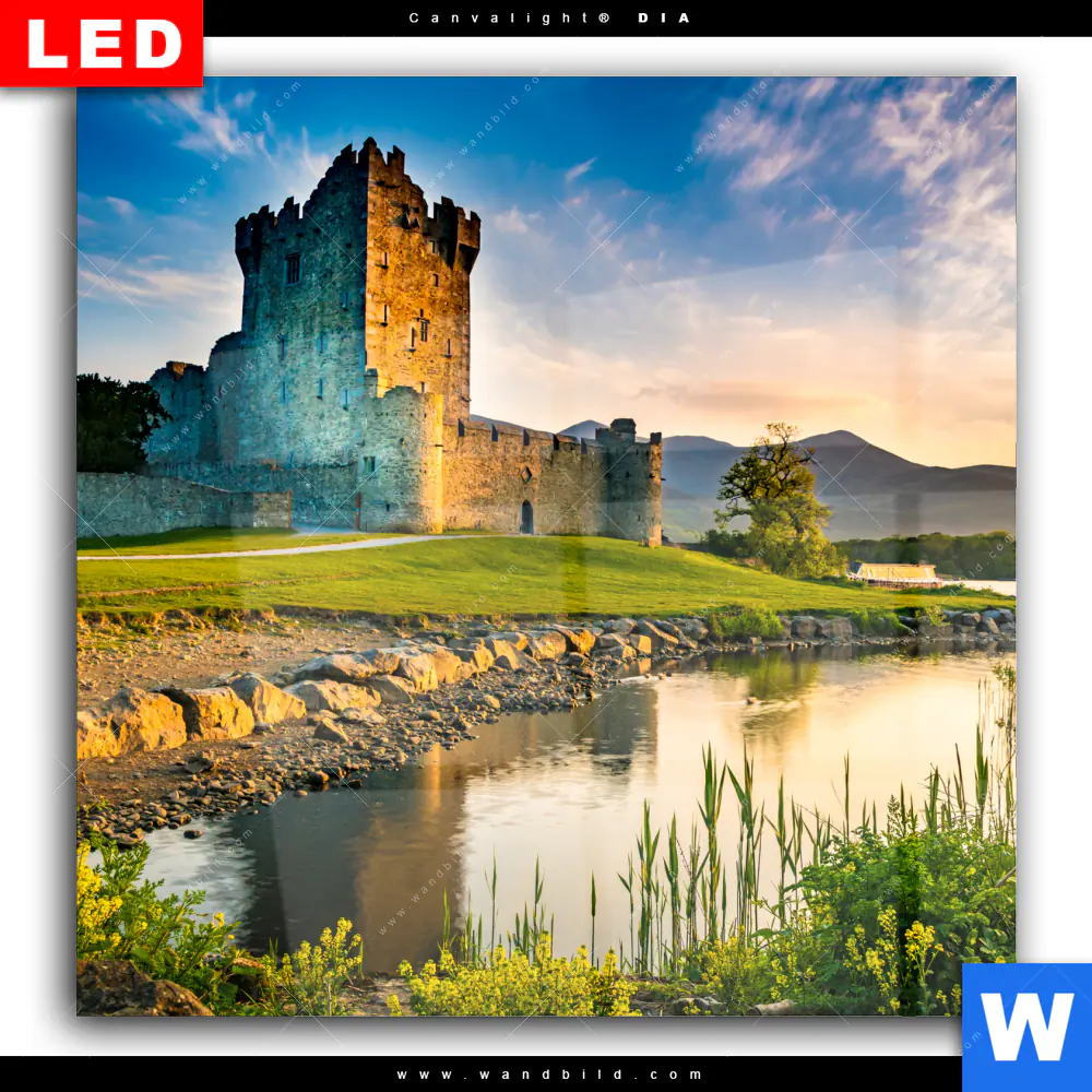Wechselmotiv Acrylglas Canvalight® DIA | Alte Burg mit See | Quadrat - Image 2