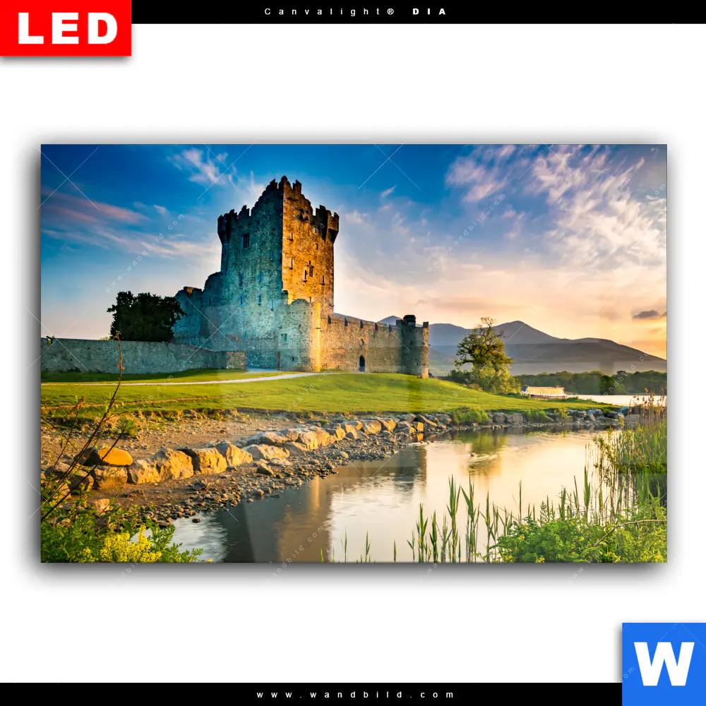 Wechselmotiv Acrylglas Canvalight® DIA | Alte Burg mit See | Querformat - Image 2