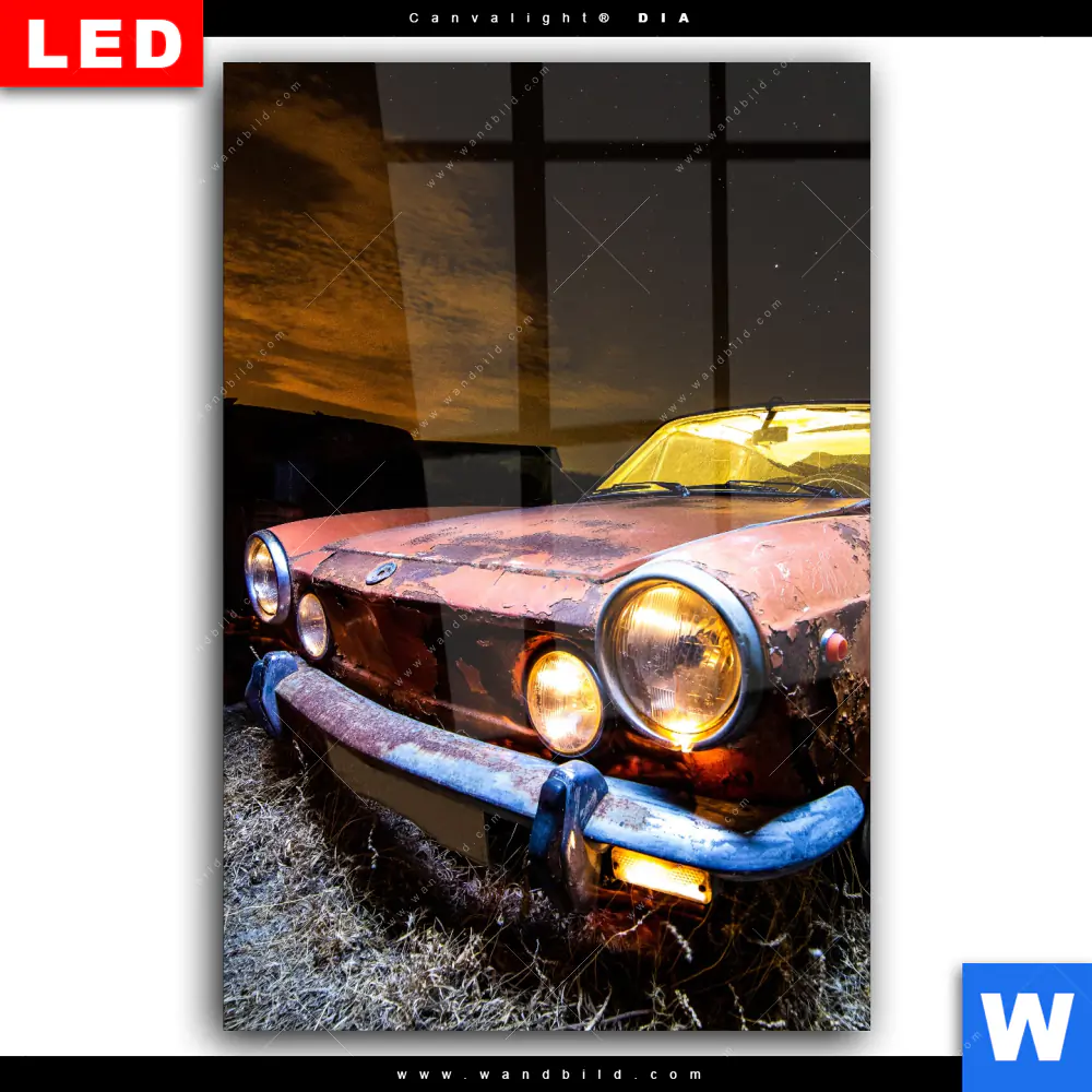 Wechselmotiv Acrylglas Canvalight® DIA | Altes Auto | Hochformat - Image 2