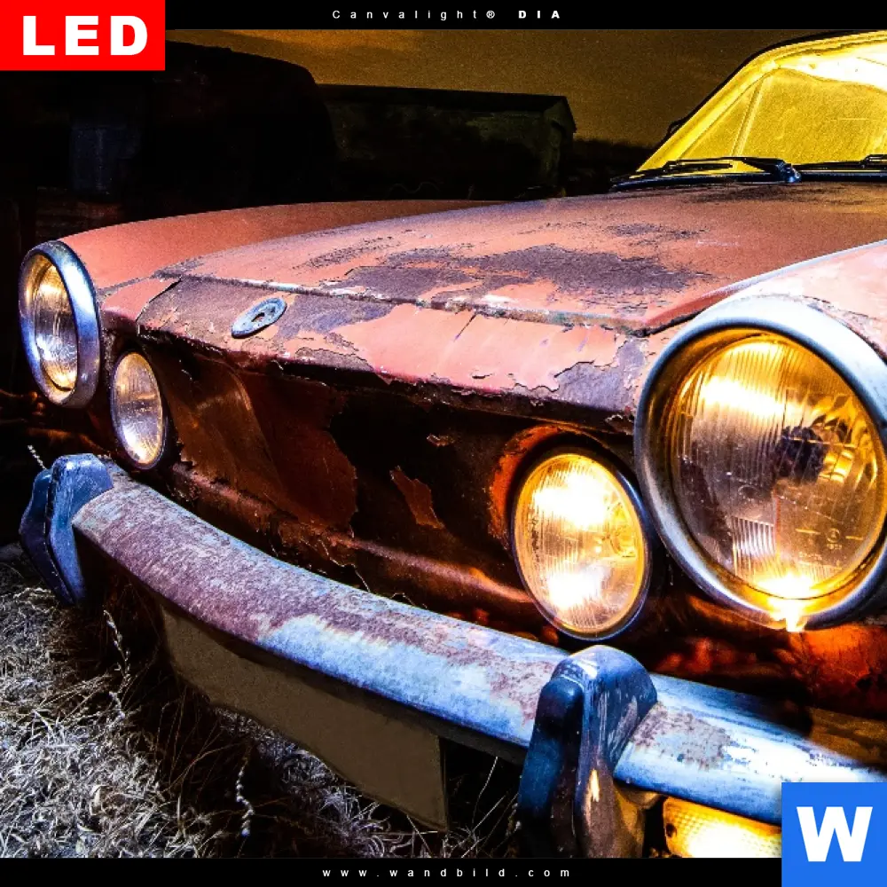 Wechselmotiv Acrylglas Canvalight® DIA | Altes Auto | Hochformat - Image 4