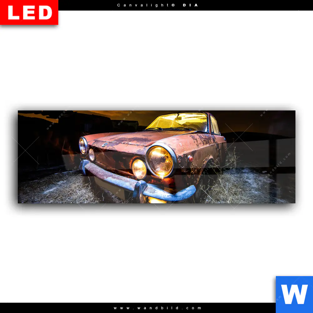 Wechselmotiv Acrylglas Canvalight® DIA | Altes Auto | Panorama - Image 2