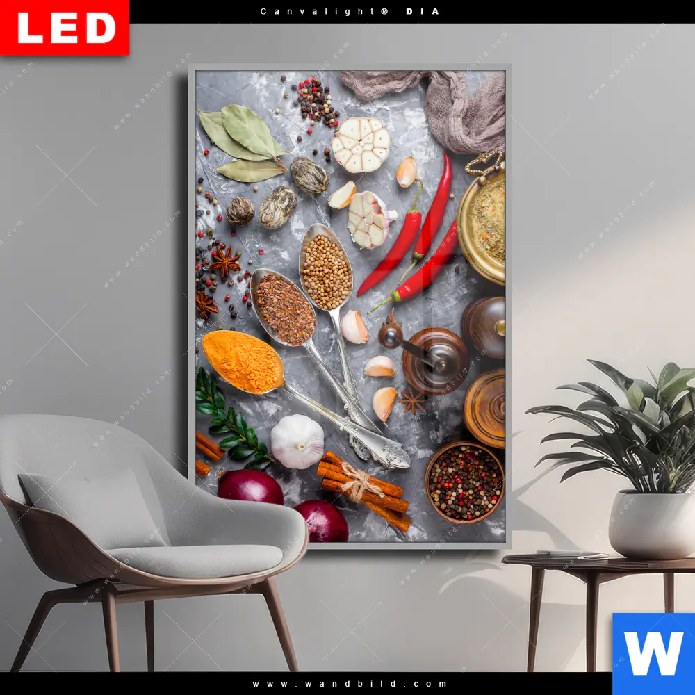 Wechselmotiv Acrylglas Canvalight® DIA | Aromatische Gewürze | Hochformat