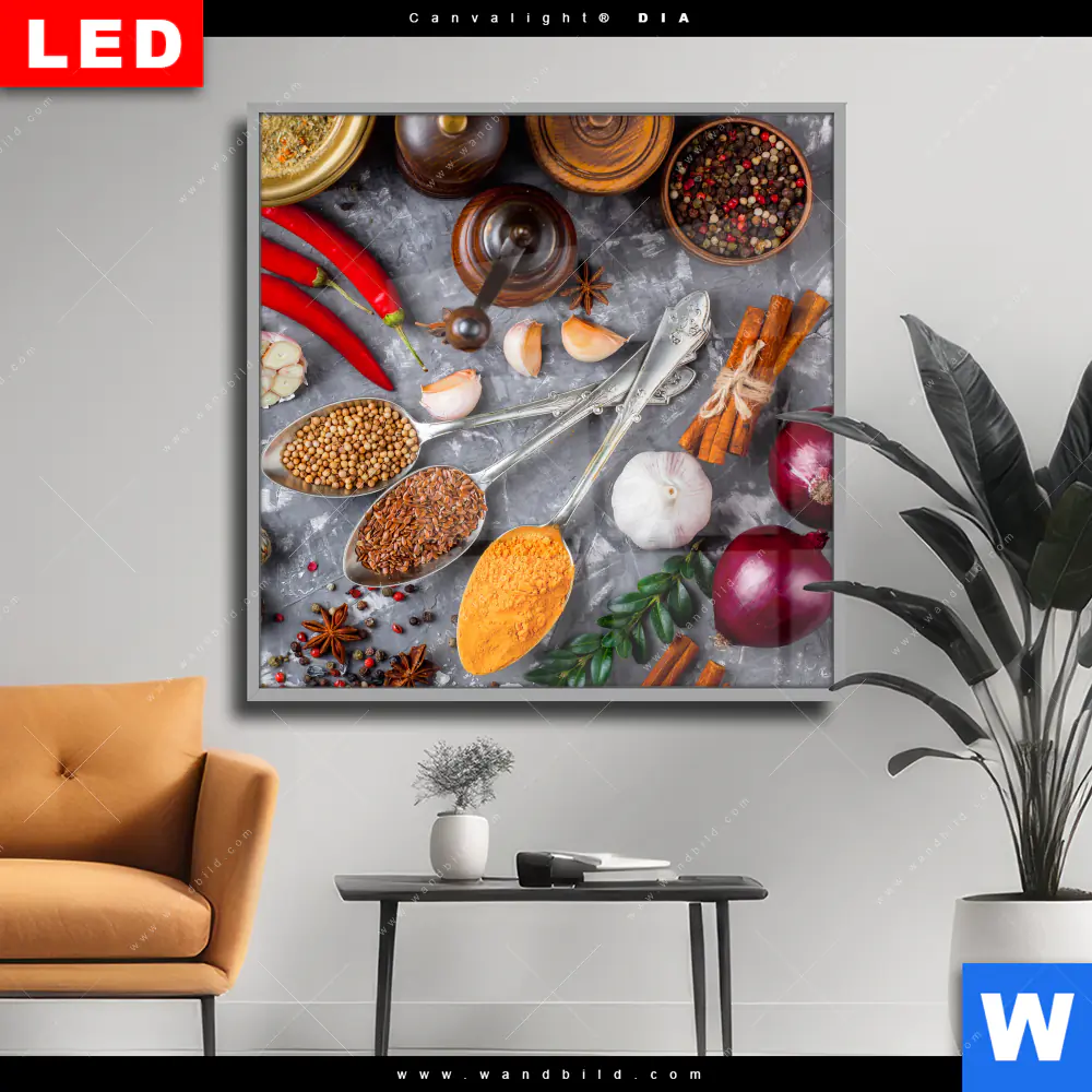 Wechselmotiv Acrylglas Canvalight® DIA | Aromatische Gewürze | Quadrat