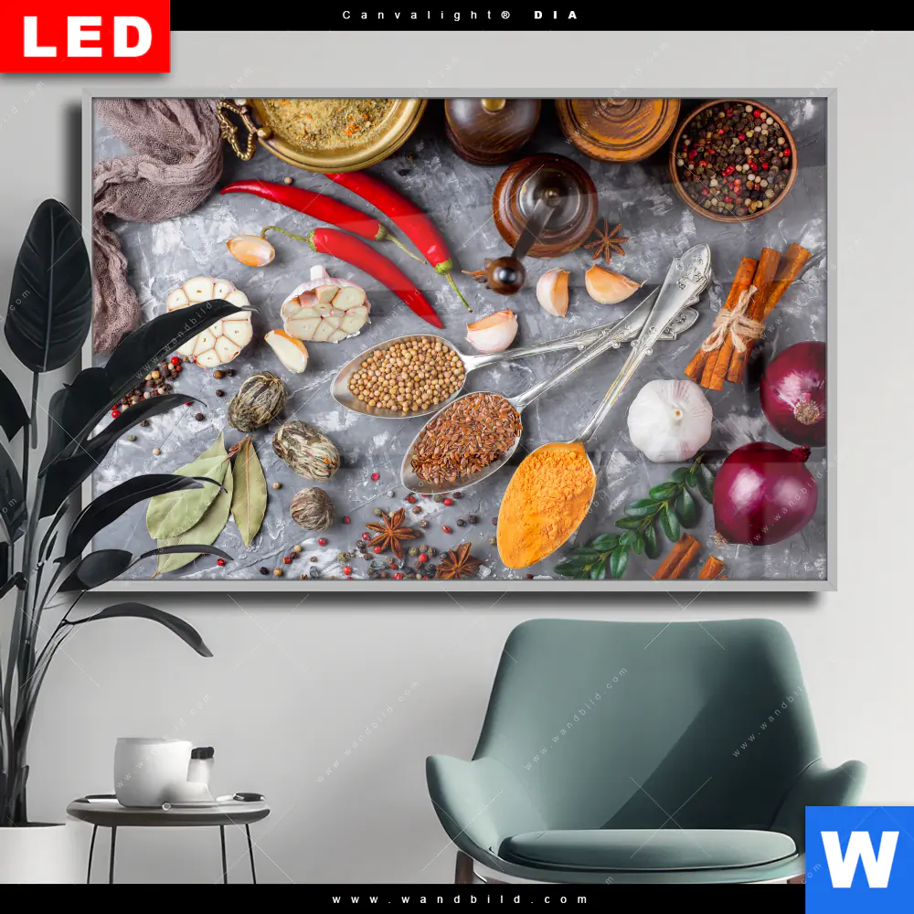 Wechselmotiv Acrylglas Canvalight® DIA | Aromatische Gewürze | Querformat