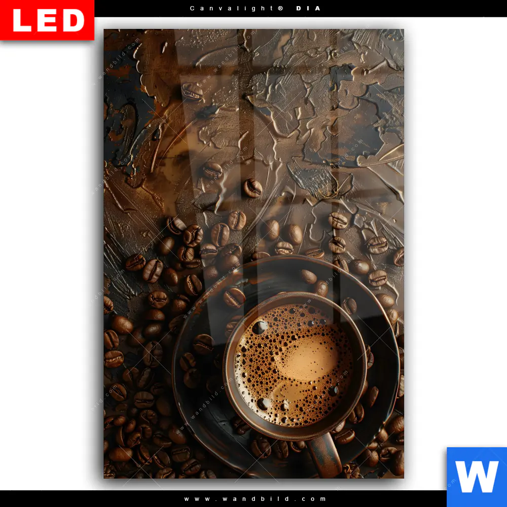 Wechselmotiv Acrylglas Canvalight® DIA | Aromatischer Kaffeetraum | Hochformat - Image 2