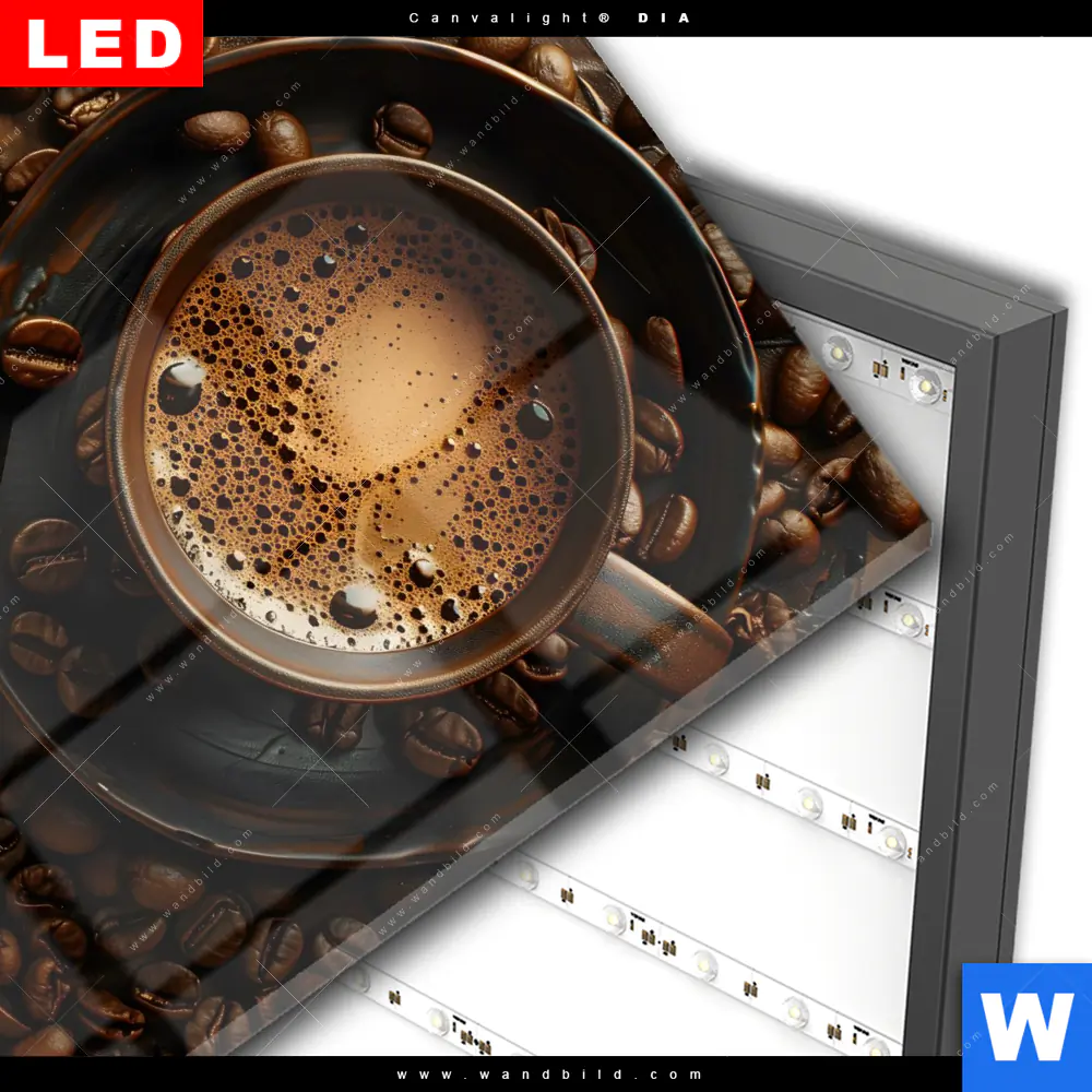 Wechselmotiv Acrylglas Canvalight® DIA | Aromatischer Kaffeetraum | Quadrat - Image 3