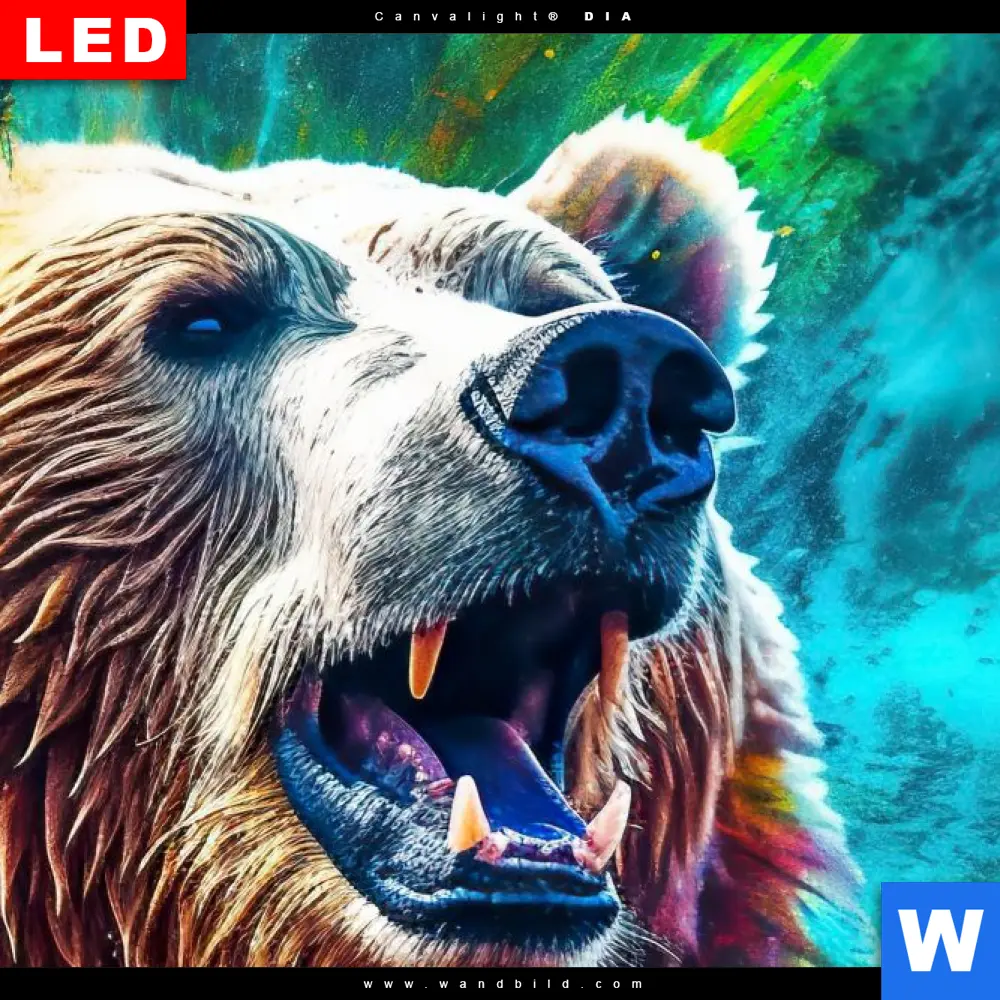 Wechselmotiv Acrylglas Canvalight® DIA | Bär in Neonfarben | Schmal - Image 4