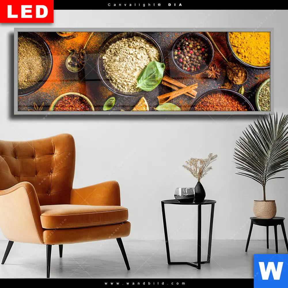 Wechselmotiv Acrylglas Canvalight® DIA | Basilikum | Pfeffer | Safran & Co. | Panorama