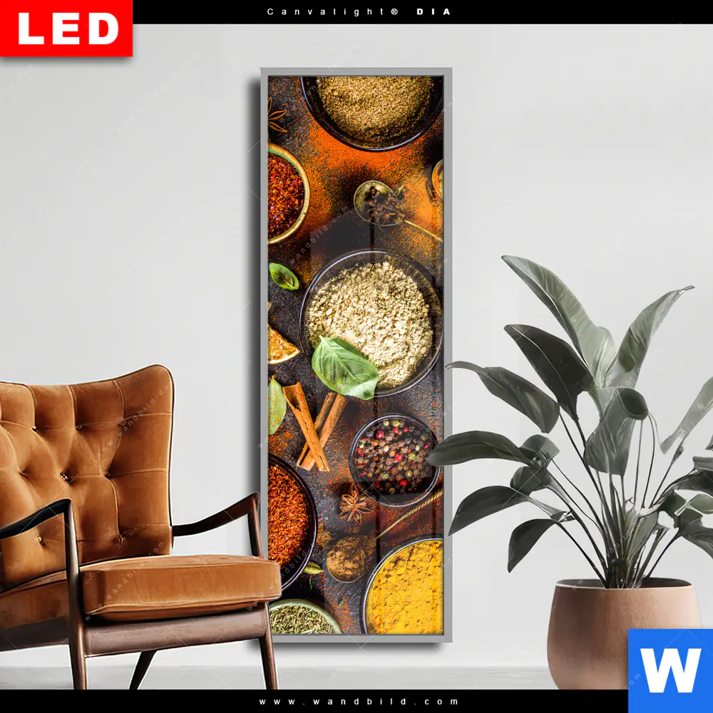 Wechselmotiv Acrylglas Canvalight® DIA | Basilikum | Pfeffer | Safran & Co. | Schmal