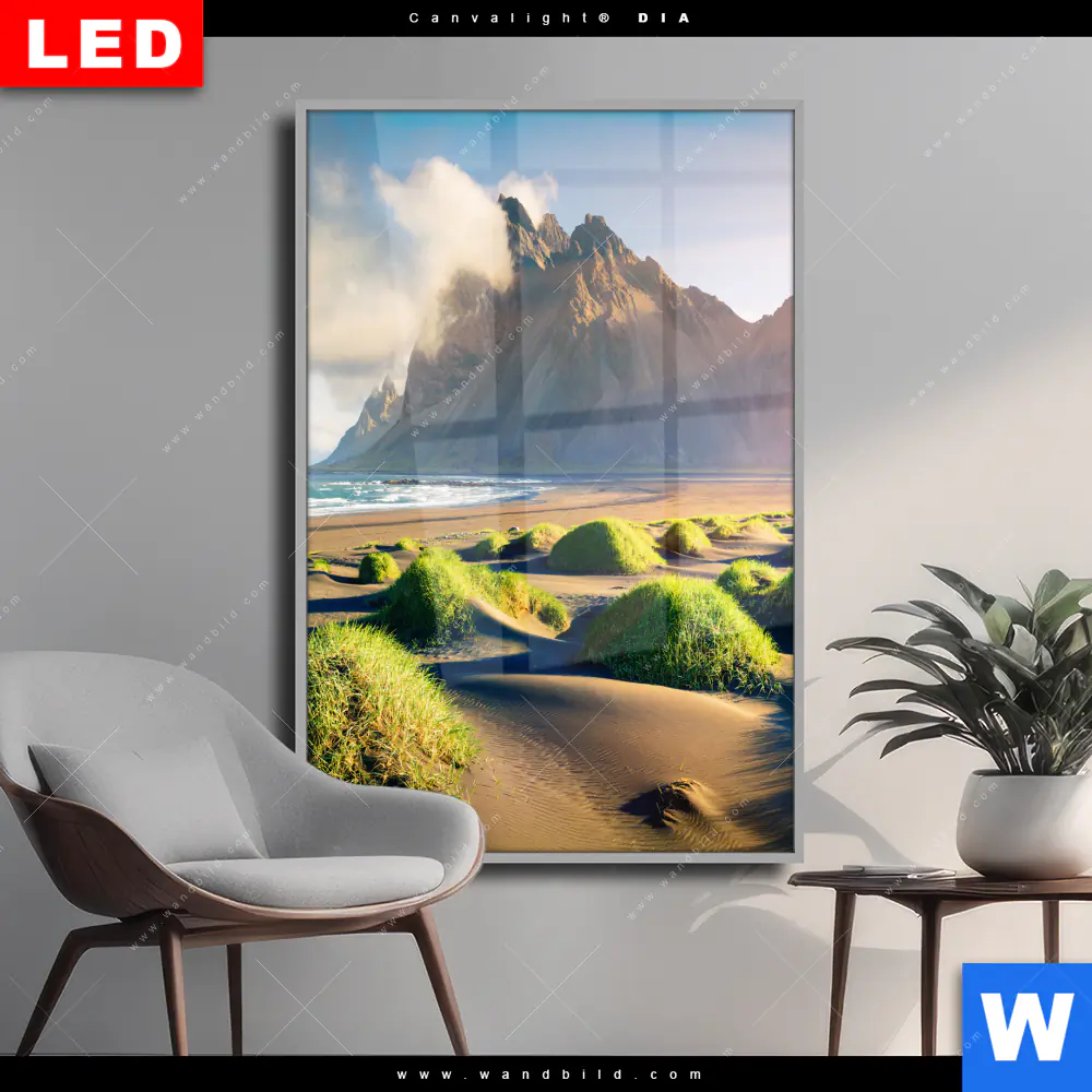 Wechselmotiv Acrylglas Canvalight® DIA | Beeindruckendes Island | Hochformat