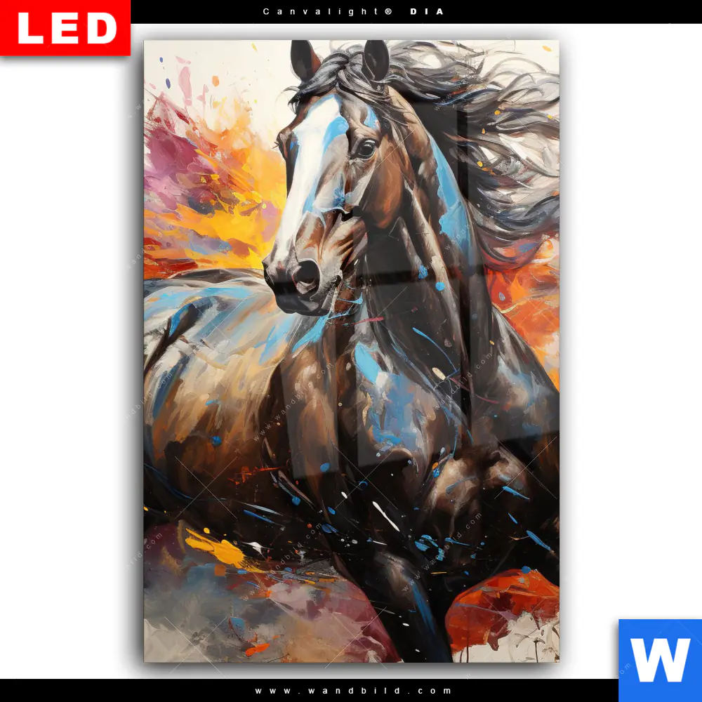 Wechselmotiv Acrylglas Canvalight® DIA | Bella - Abstraktes Pferdeporträt | Hochformat - Image 2