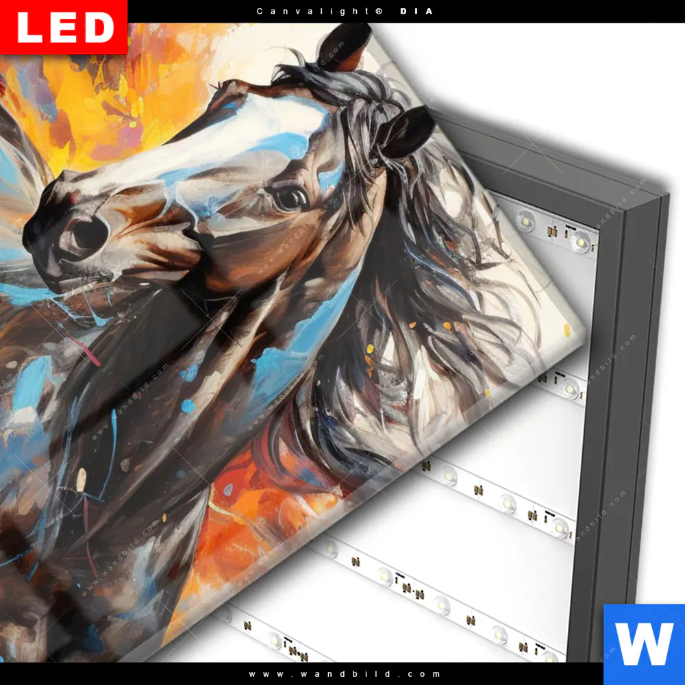 Wechselmotiv Acrylglas Canvalight® DIA | Bella - Abstraktes Pferdeporträt | Hochformat - Image 3