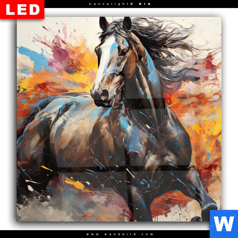 Wechselmotiv Acrylglas Canvalight® DIA | Bella - Abstraktes Pferdeporträt | Quadrat - Image 2