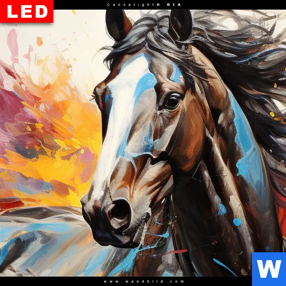 Wechselmotiv Acrylglas Canvalight® DIA | Bella - Abstraktes Pferdeporträt | Quadrat - Image 4