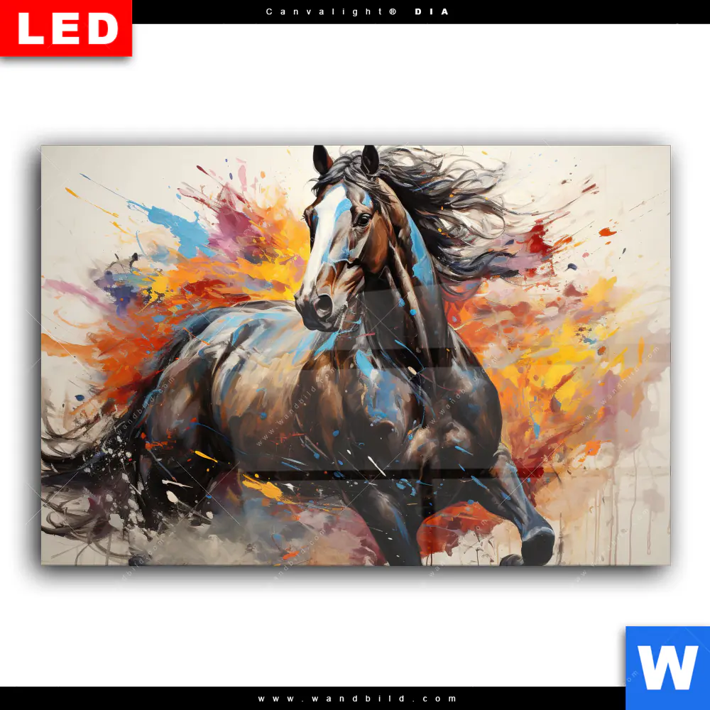 Wechselmotiv Acrylglas Canvalight® DIA | Bella - Abstraktes Pferdeporträt | Querformat - Image 2