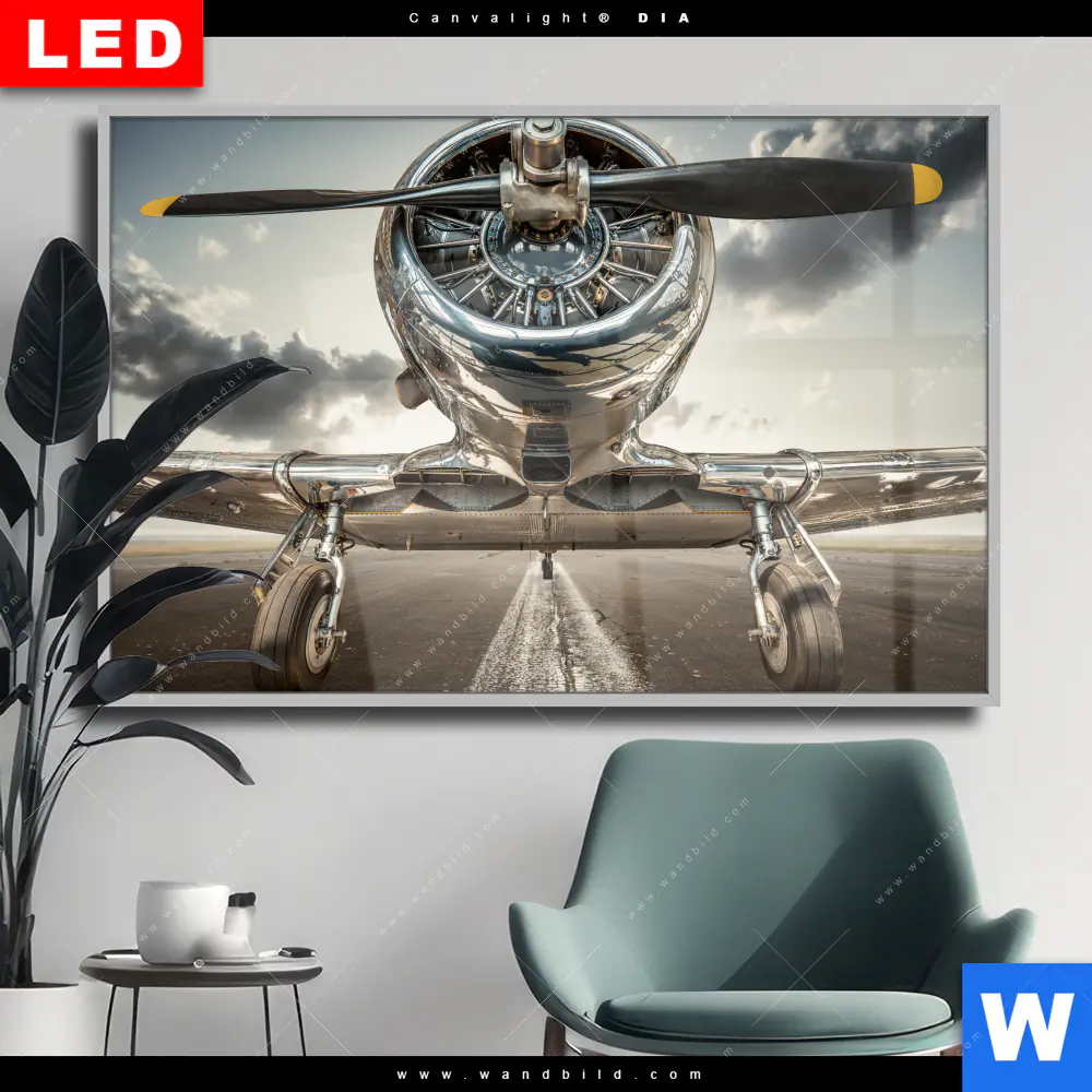 Wechselmotiv Acrylglas Canvalight® DIA | Bereit zum Abheben | Querformat