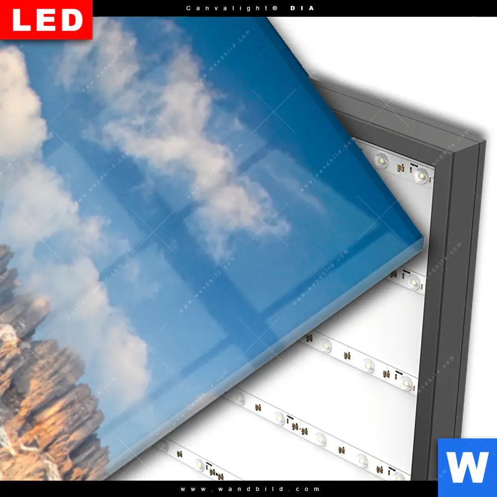 Wechselmotiv Acrylglas Canvalight® DIA | Bergsee im Wald | Schmal - Image 3