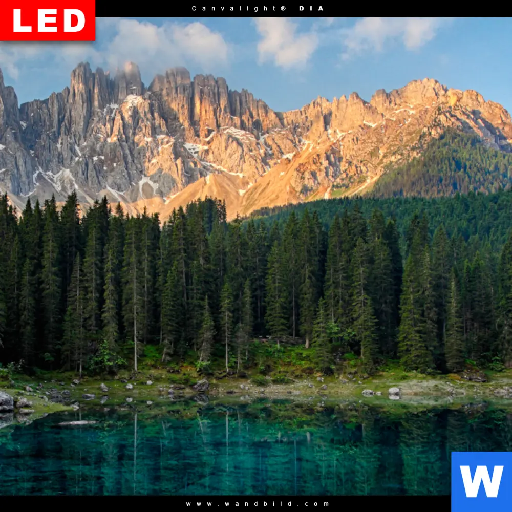 Wechselmotiv Acrylglas Canvalight® DIA | Bergsee im Wald | Schmal - Image 4