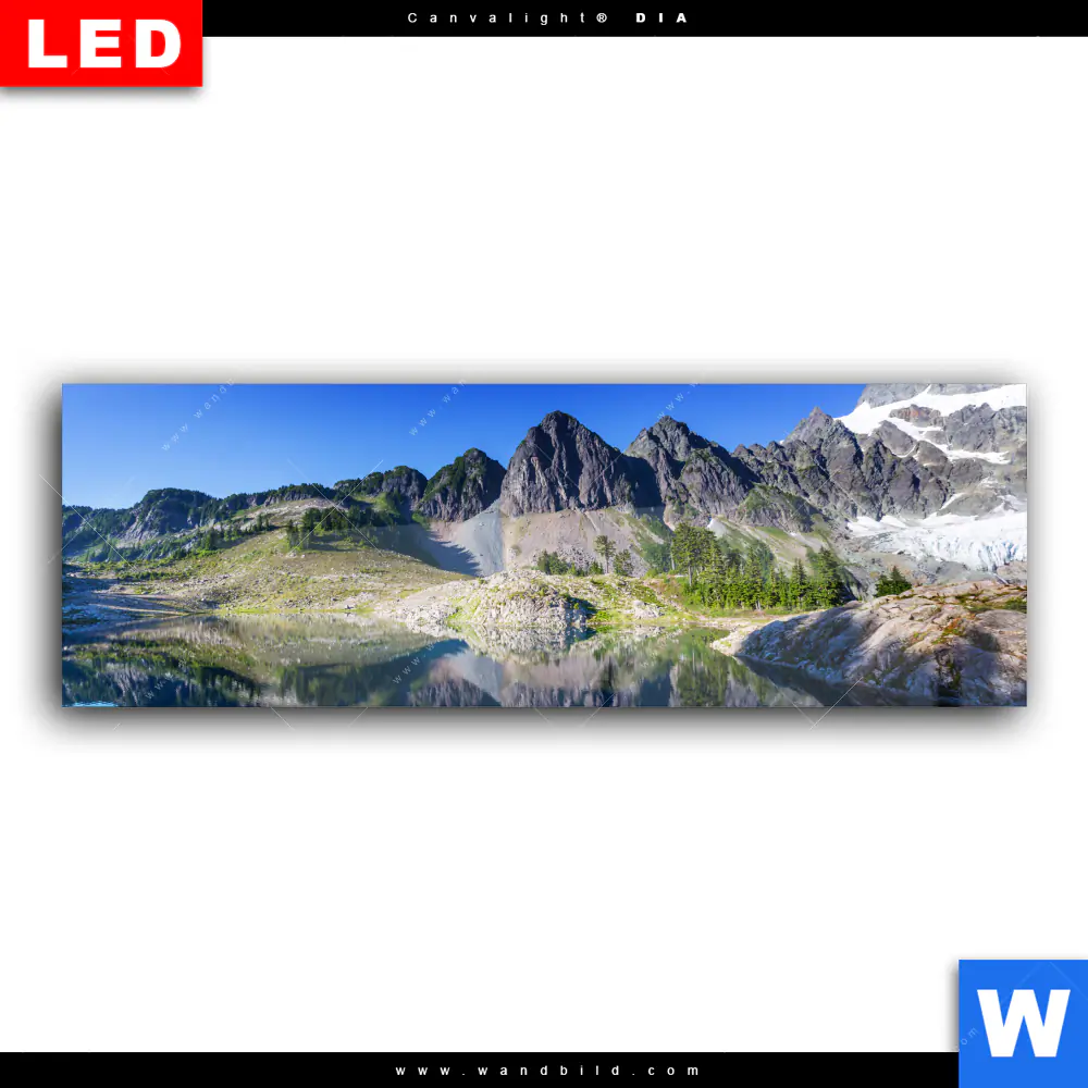 Wechselmotiv Acrylglas Canvalight® DIA | Bergsee in Amerika | Panorama - Image 2
