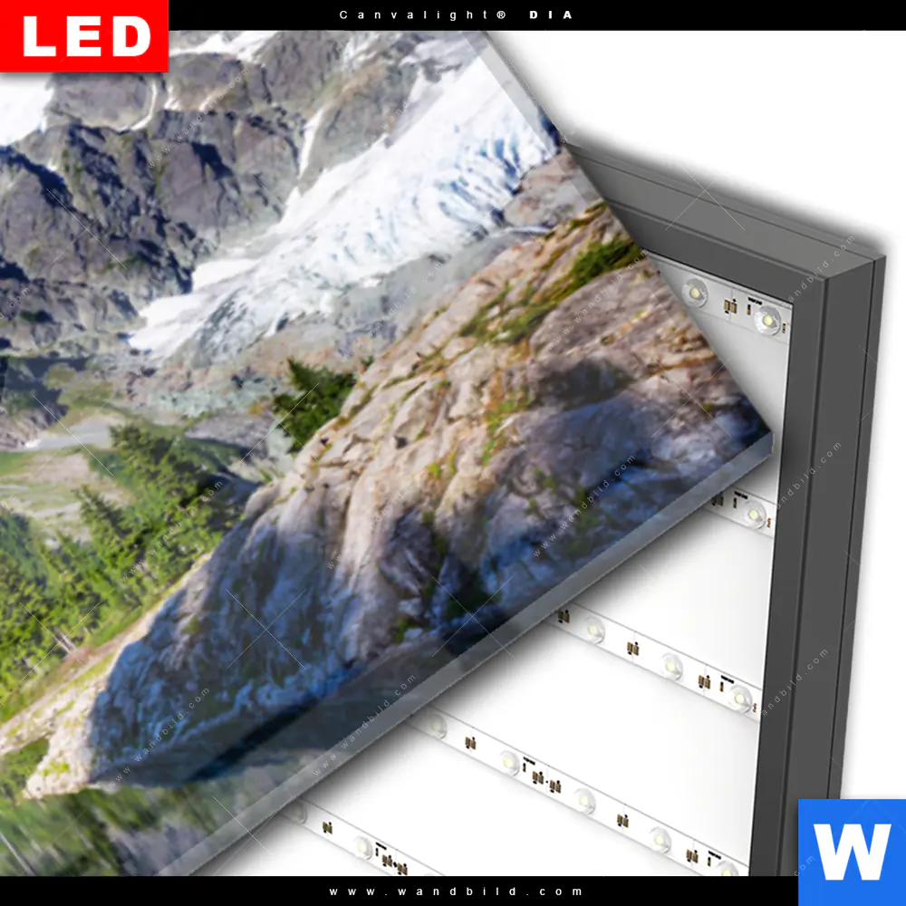 Wechselmotiv Acrylglas Canvalight® DIA | Bergsee in Amerika | Panorama - Image 3
