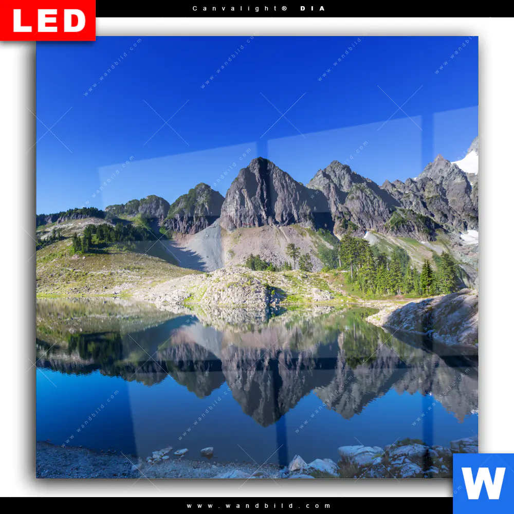 Wechselmotiv Acrylglas Canvalight® DIA | Bergsee in Amerika | Quadrat - Image 2