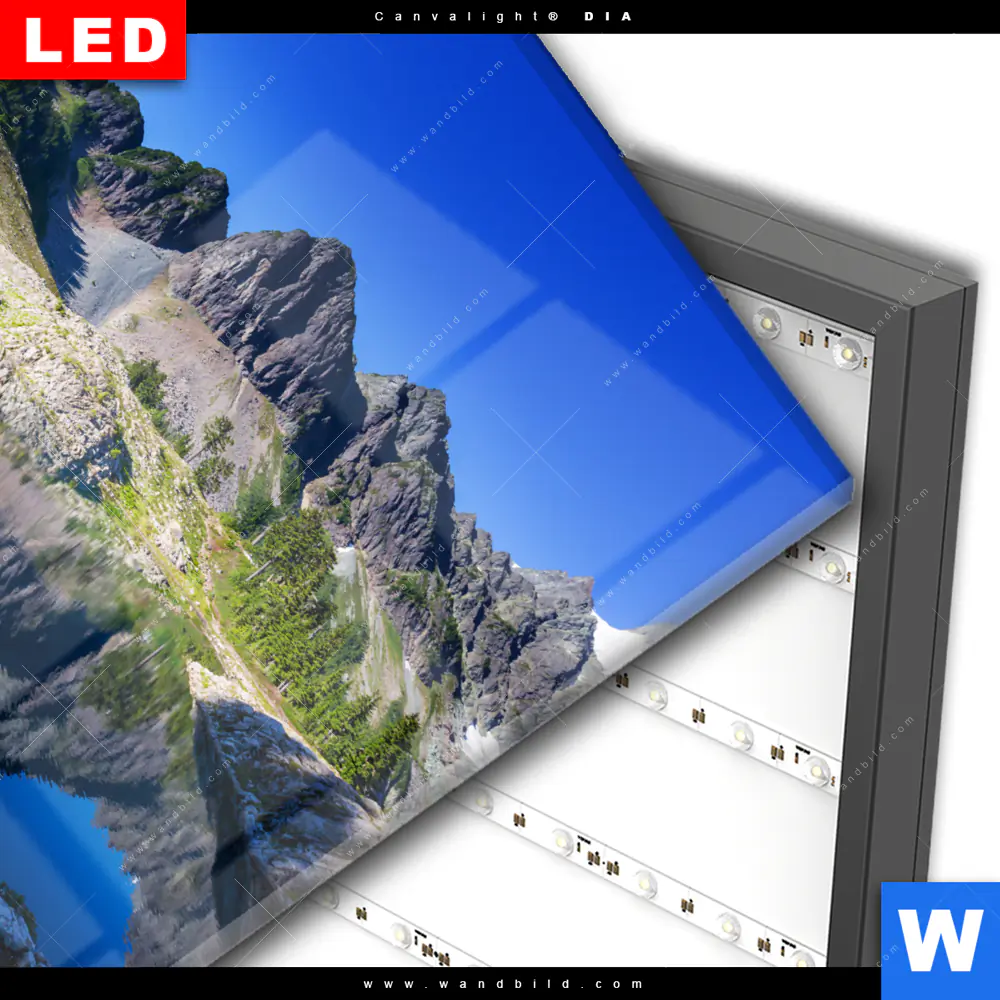 Wechselmotiv Acrylglas Canvalight® DIA | Bergsee in Amerika | Quadrat - Image 3