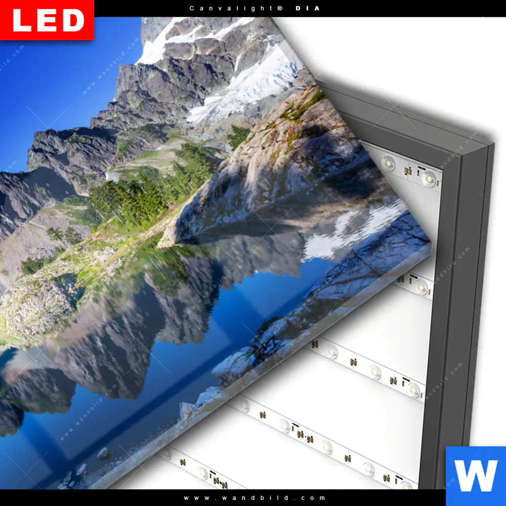 Wechselmotiv Acrylglas Canvalight® DIA | Bergsee in Amerika | Querformat - Image 3