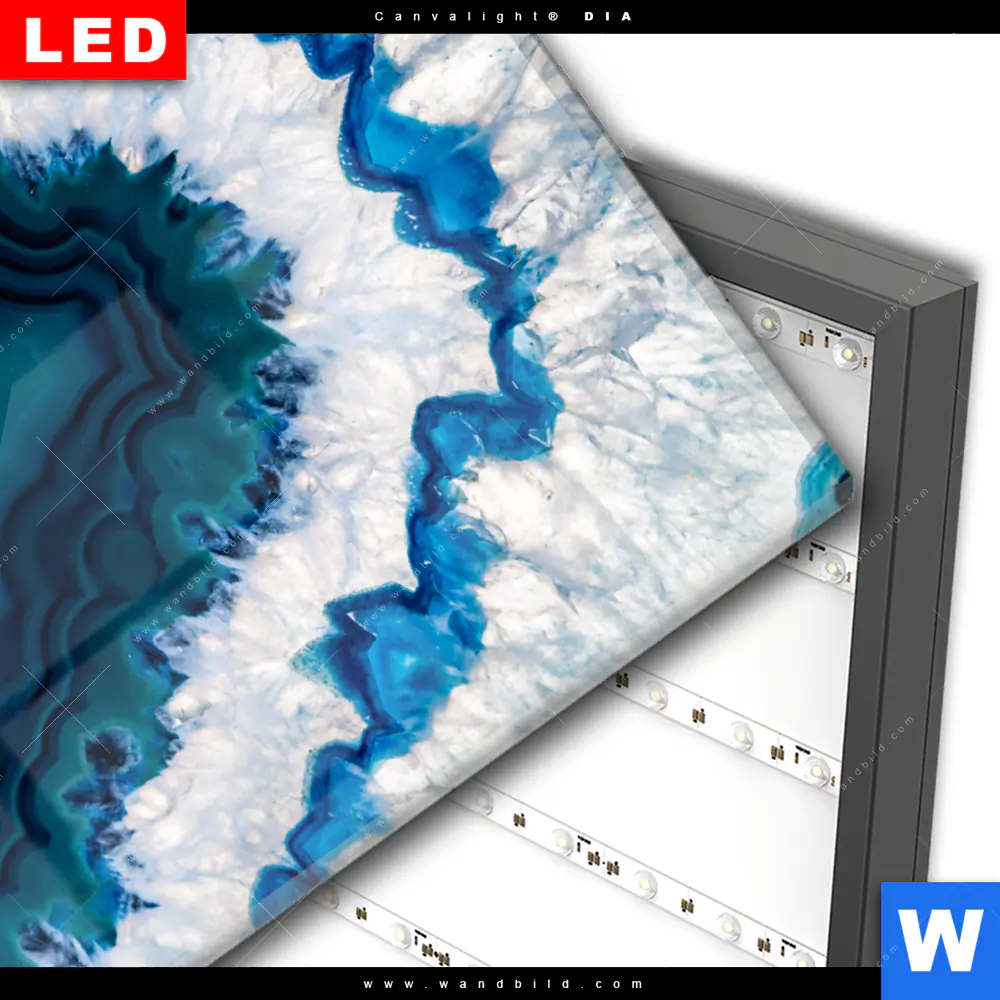 Wechselmotiv Acrylglas Canvalight® DIA | Blauer Achat | Hochformat - Image 3