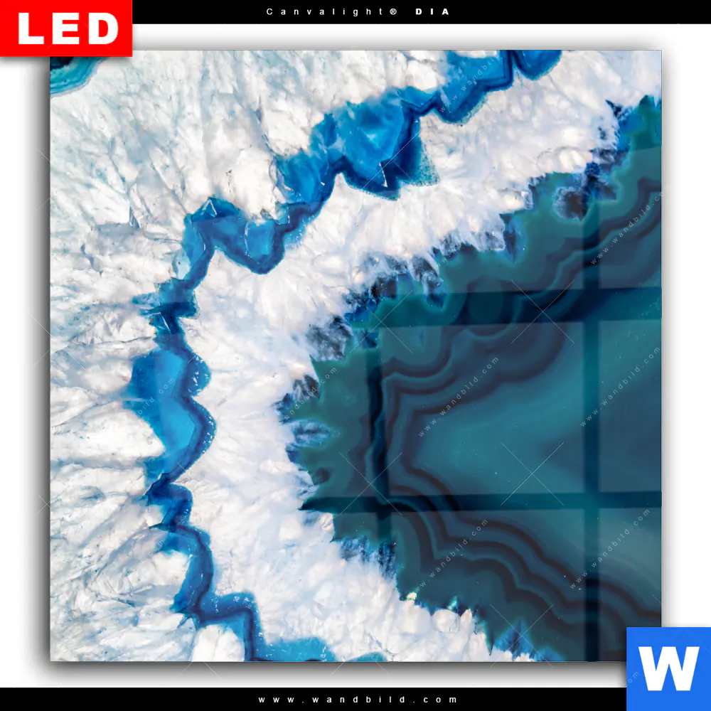 Wechselmotiv Acrylglas Canvalight® DIA | Blauer Achat | Quadrat - Image 2