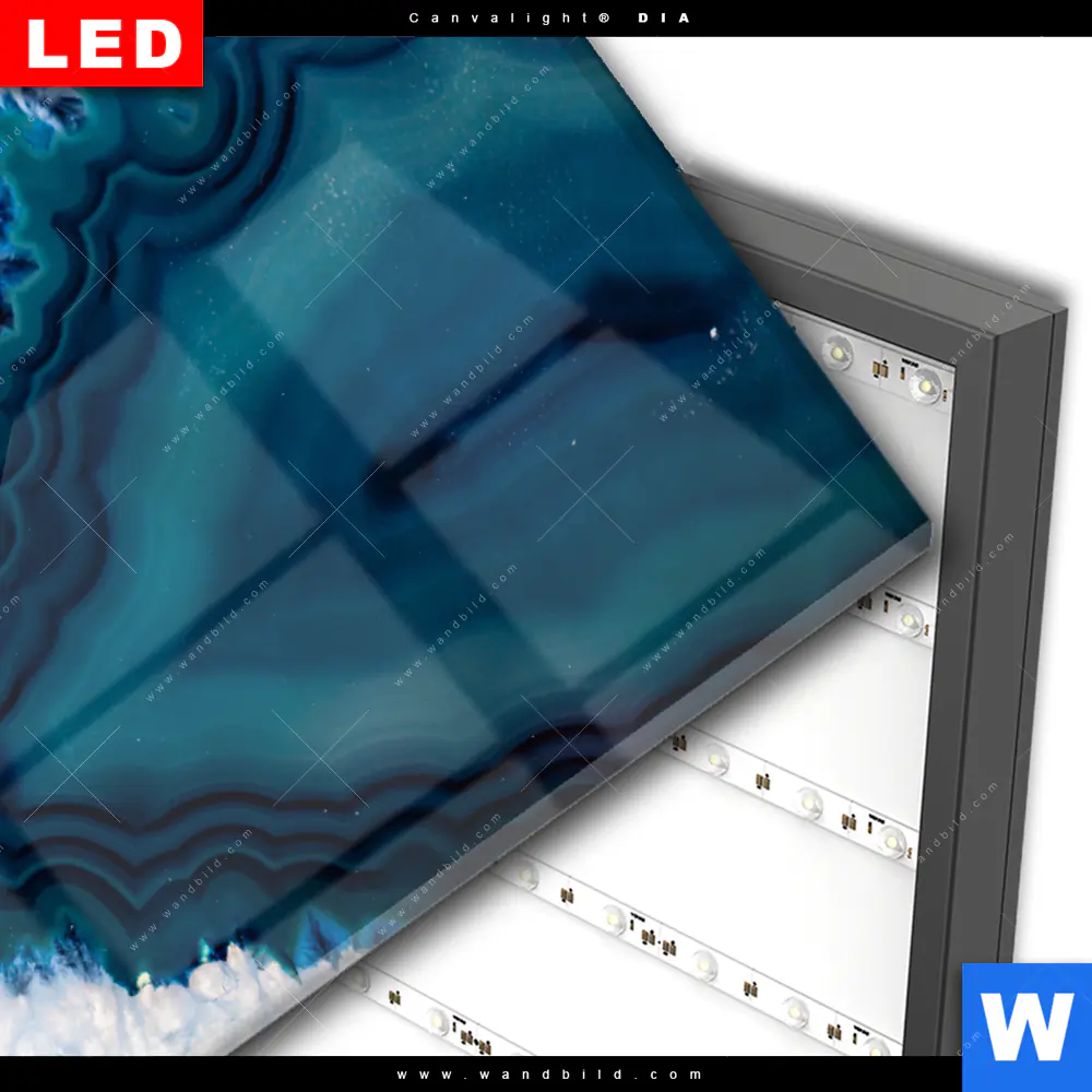 Wechselmotiv Acrylglas Canvalight® DIA | Blauer Achat | Querformat - Image 3