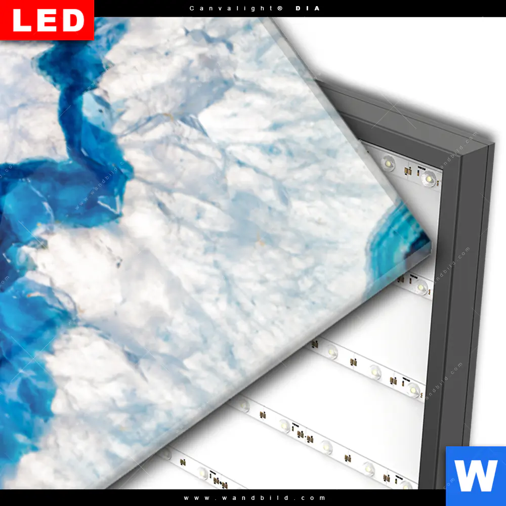 Wechselmotiv Acrylglas Canvalight® DIA | Blauer Achat | Schmal - Image 3