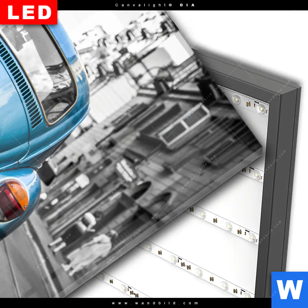 Wechselmotiv Acrylglas Canvalight® DIA | Blauer Oldtimer | Hochformat - Image 3